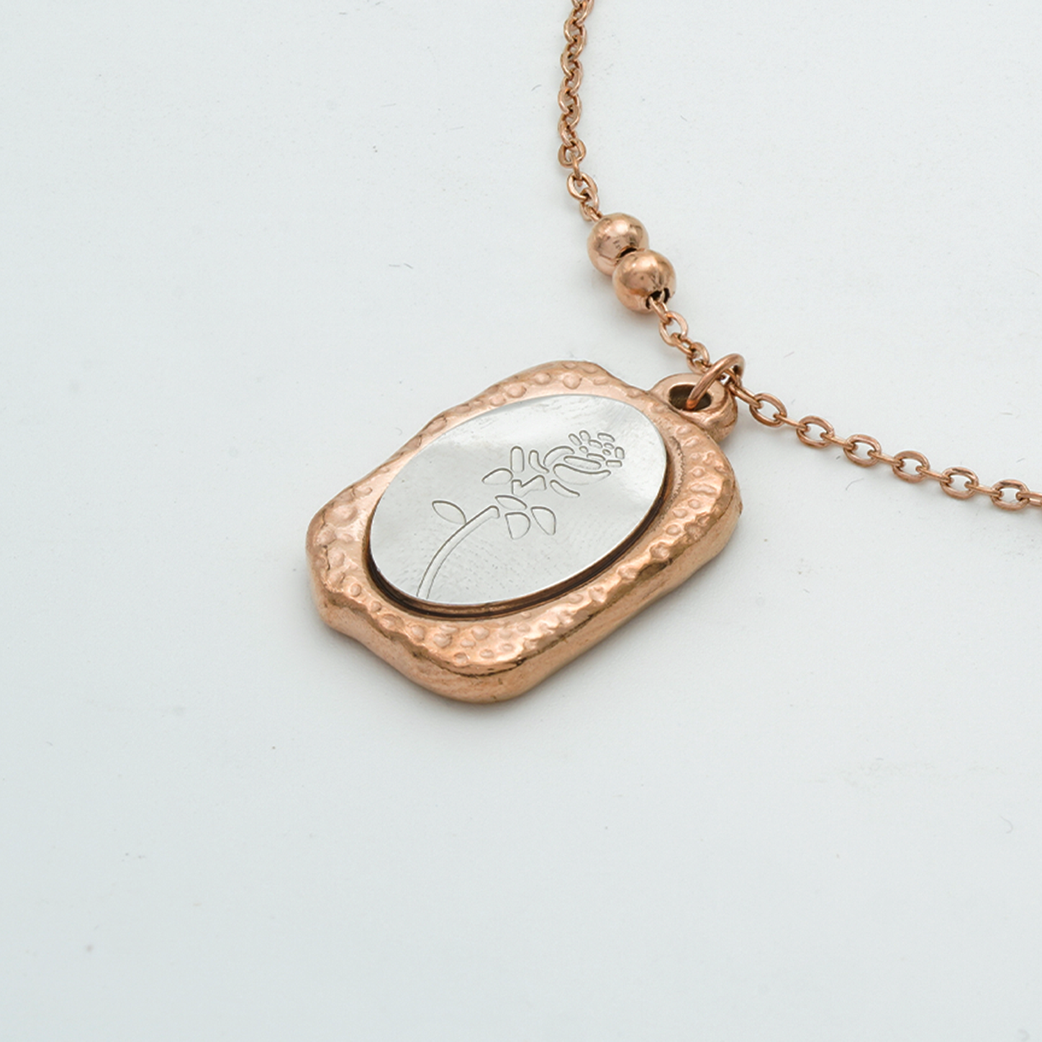 Blush Enchantment: Intricate Rose Gold Necklace for Women