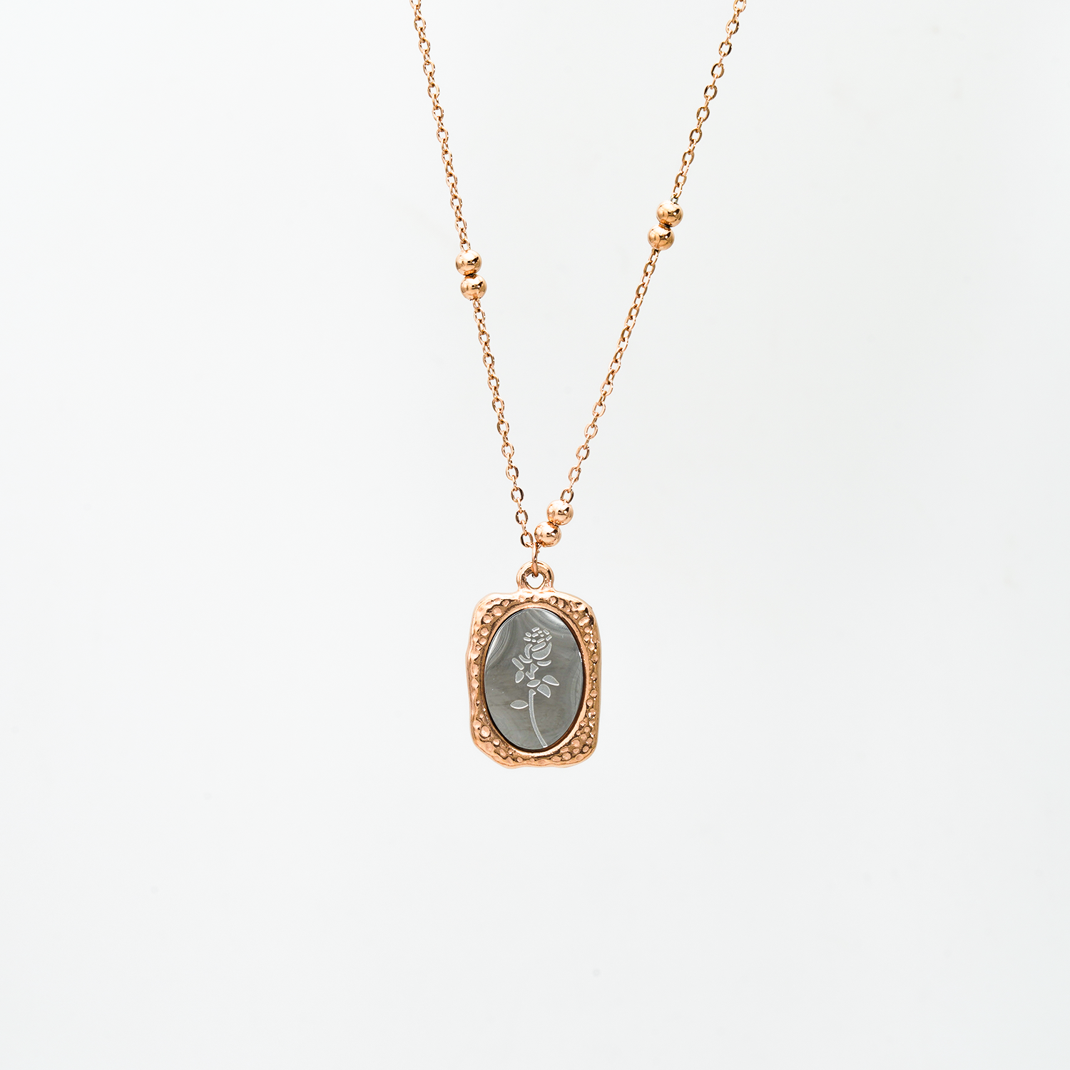 Blush Enchantment: Intricate Rose Gold Necklace for Women