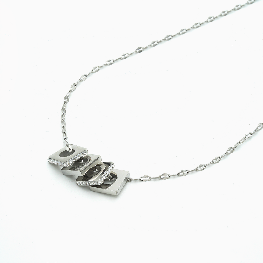 Sparkling Cascade: Silver Pendant Necklace for Her