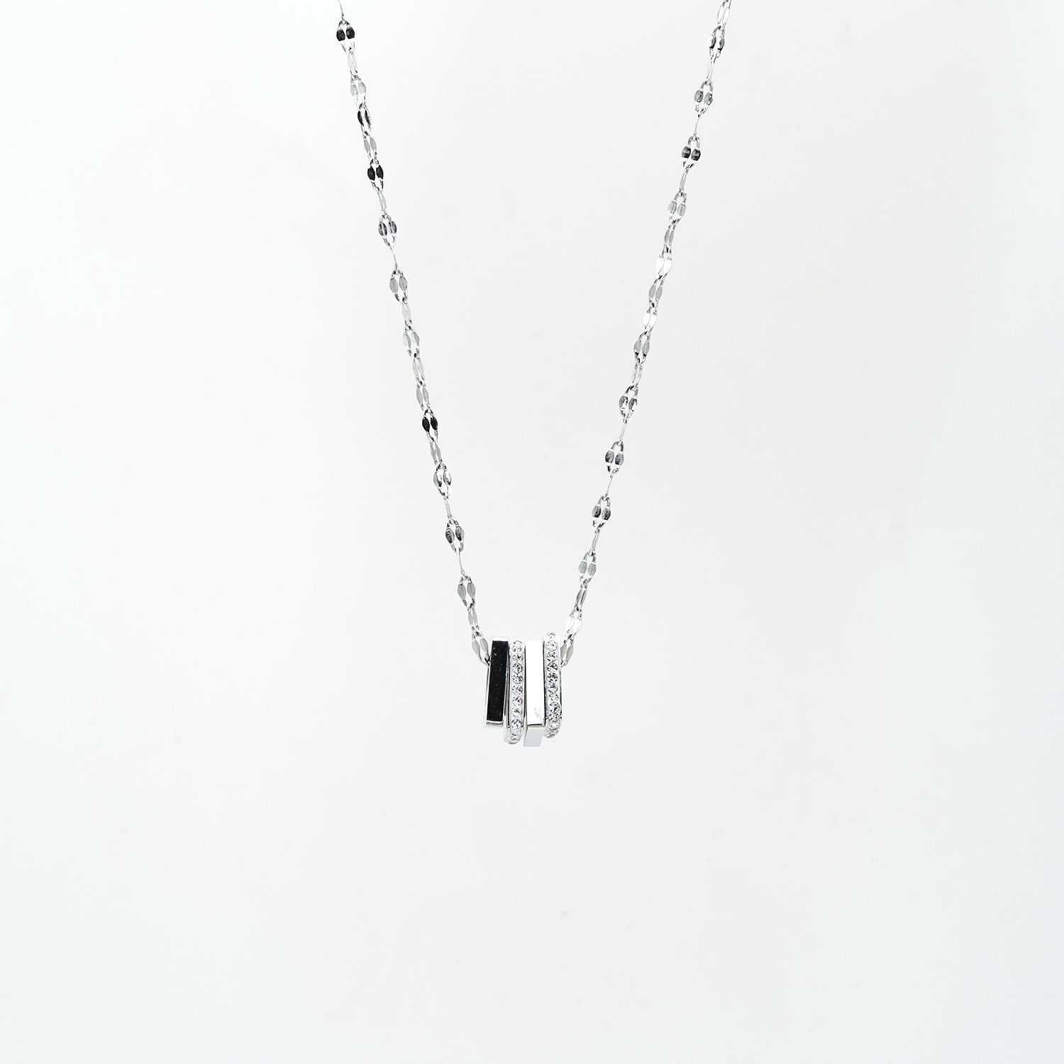 Sparkling Cascade: Silver Pendant Necklace for Her