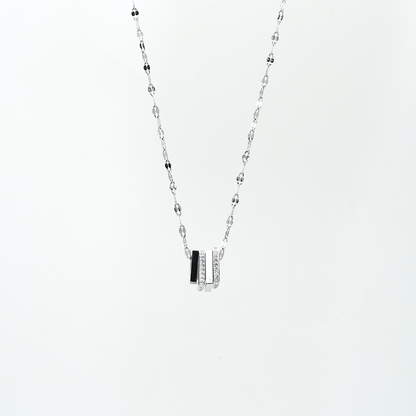 Sparkling Cascade: Silver Pendant Necklace for Her